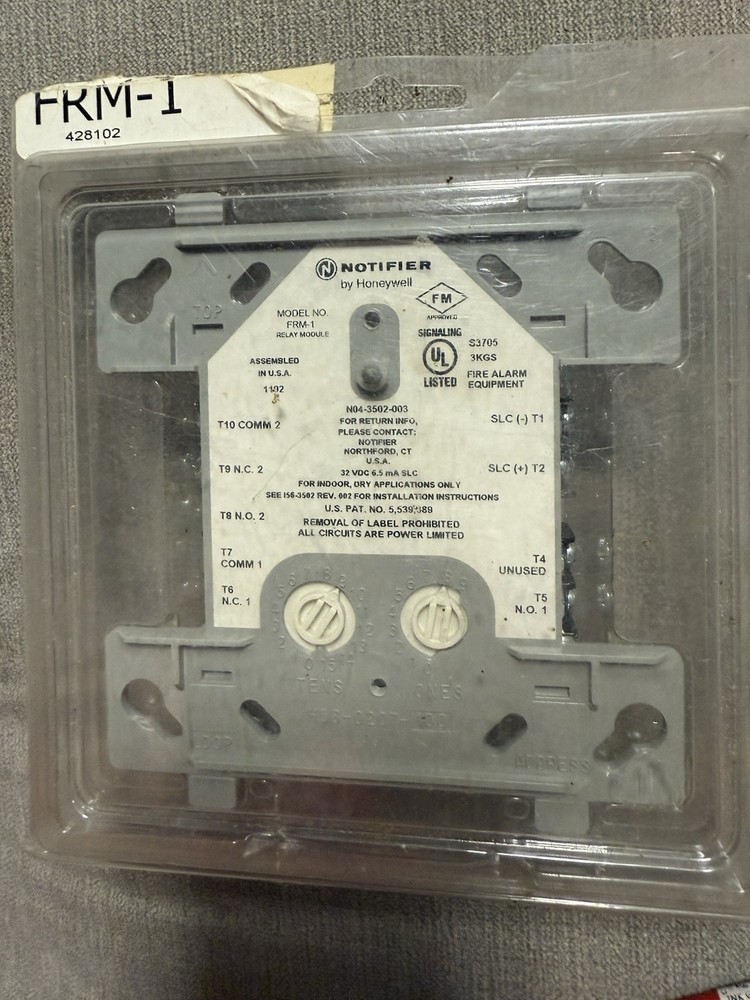 NOTIFIER FRM-1 Fire Alarm Intelligent Addressable Relay Module