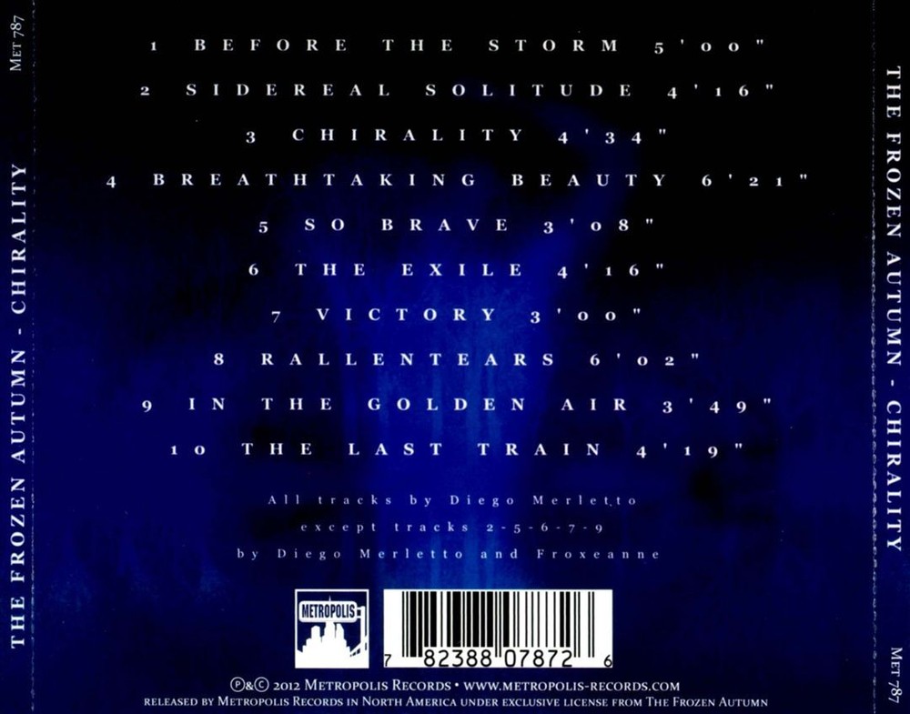 The Frozen Autumn Chirality New Cd
