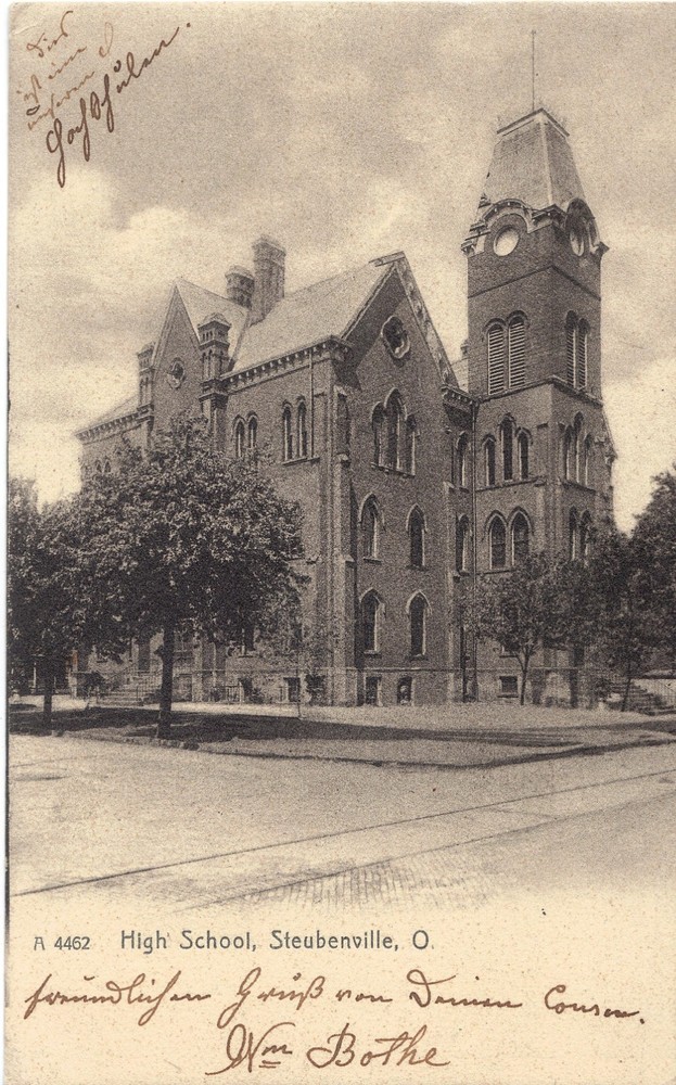 Steubenville OH High School  1906 B/W UDB  Postcard EXCL *