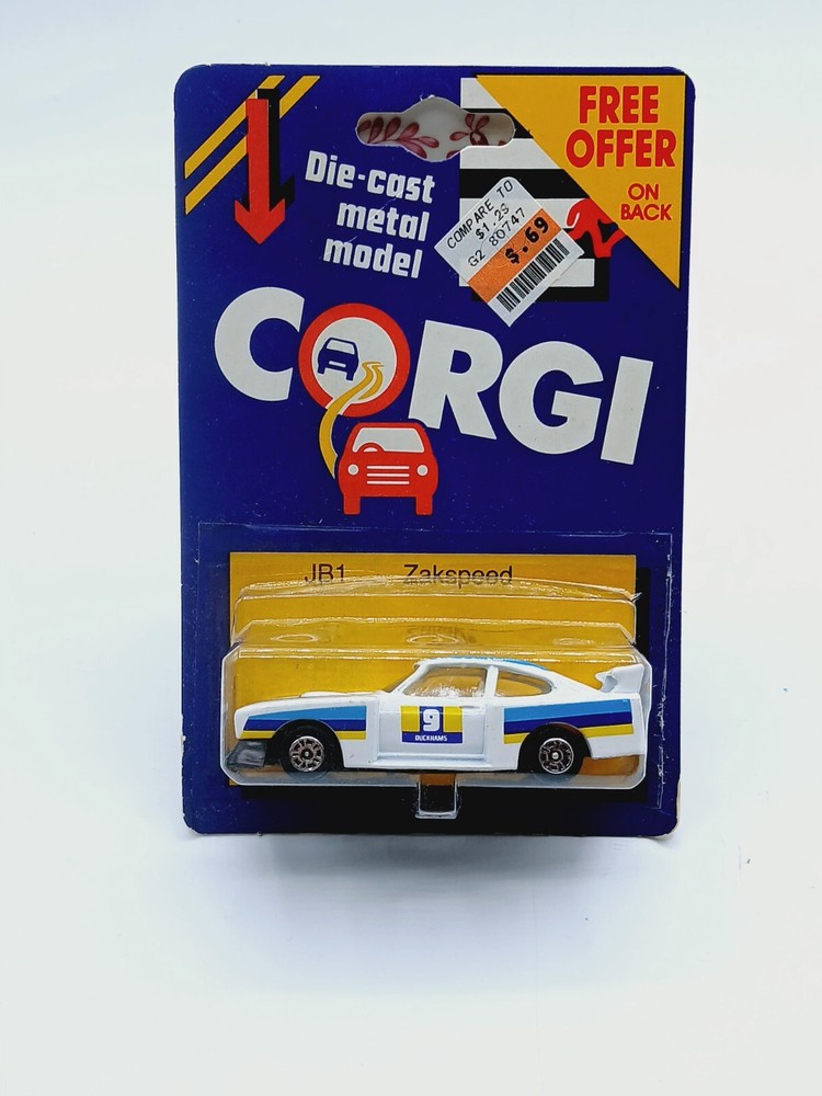 Vintage 1984 Corgi Jr Ford Capri 3.0 S 1/64 Diecast Car JB1 Jakespeed MOC NIP