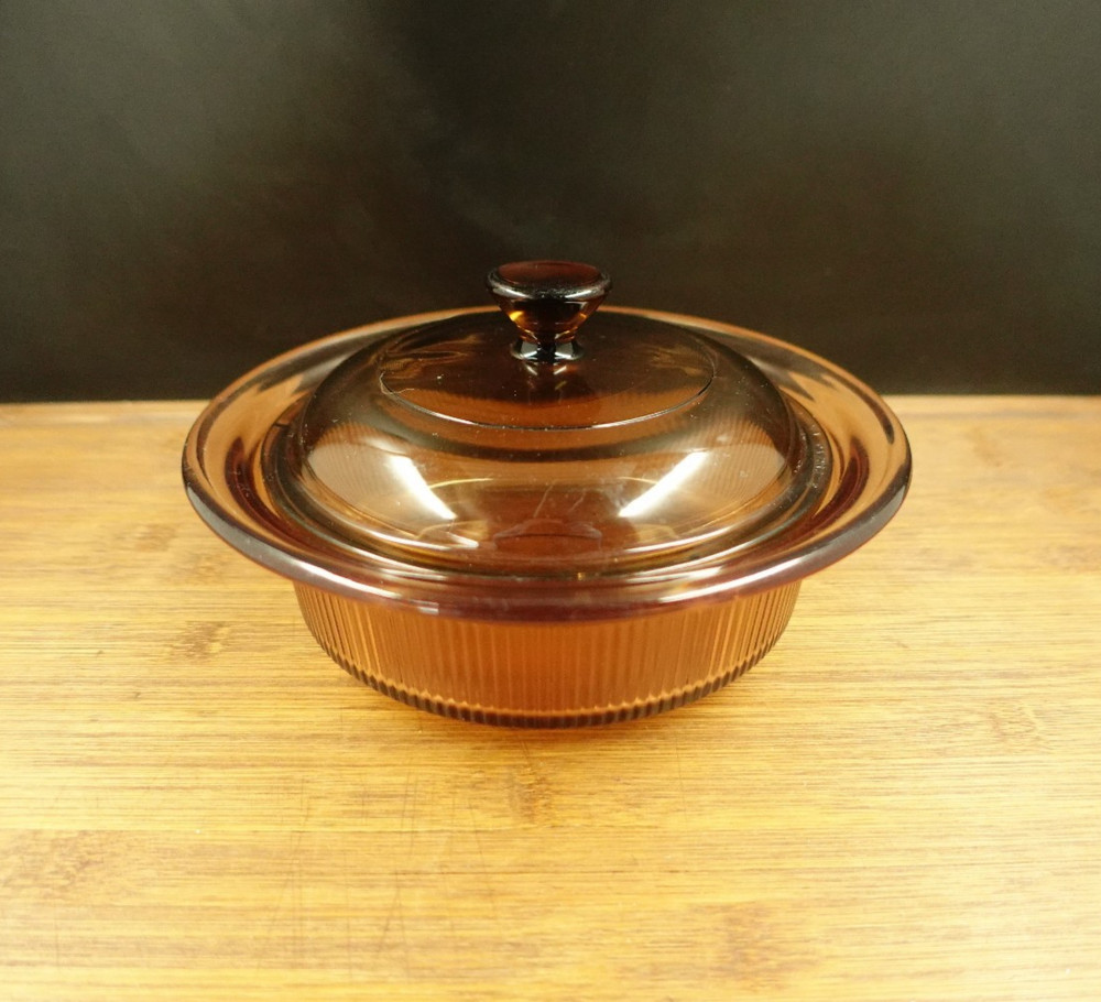 Corning Visions 24oz Casserole Dish Amber w/ Lid V-30-B