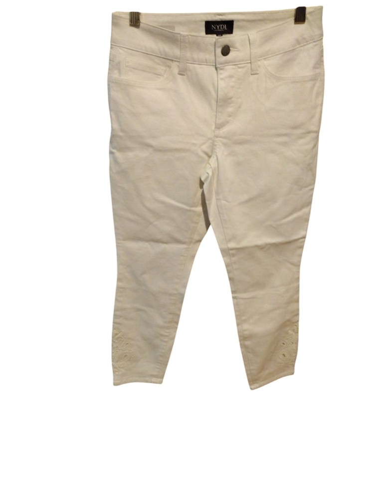 NYDJ Alina Convertible Ankle Lift & Tuck White Denim Jeans Women’s Size OP