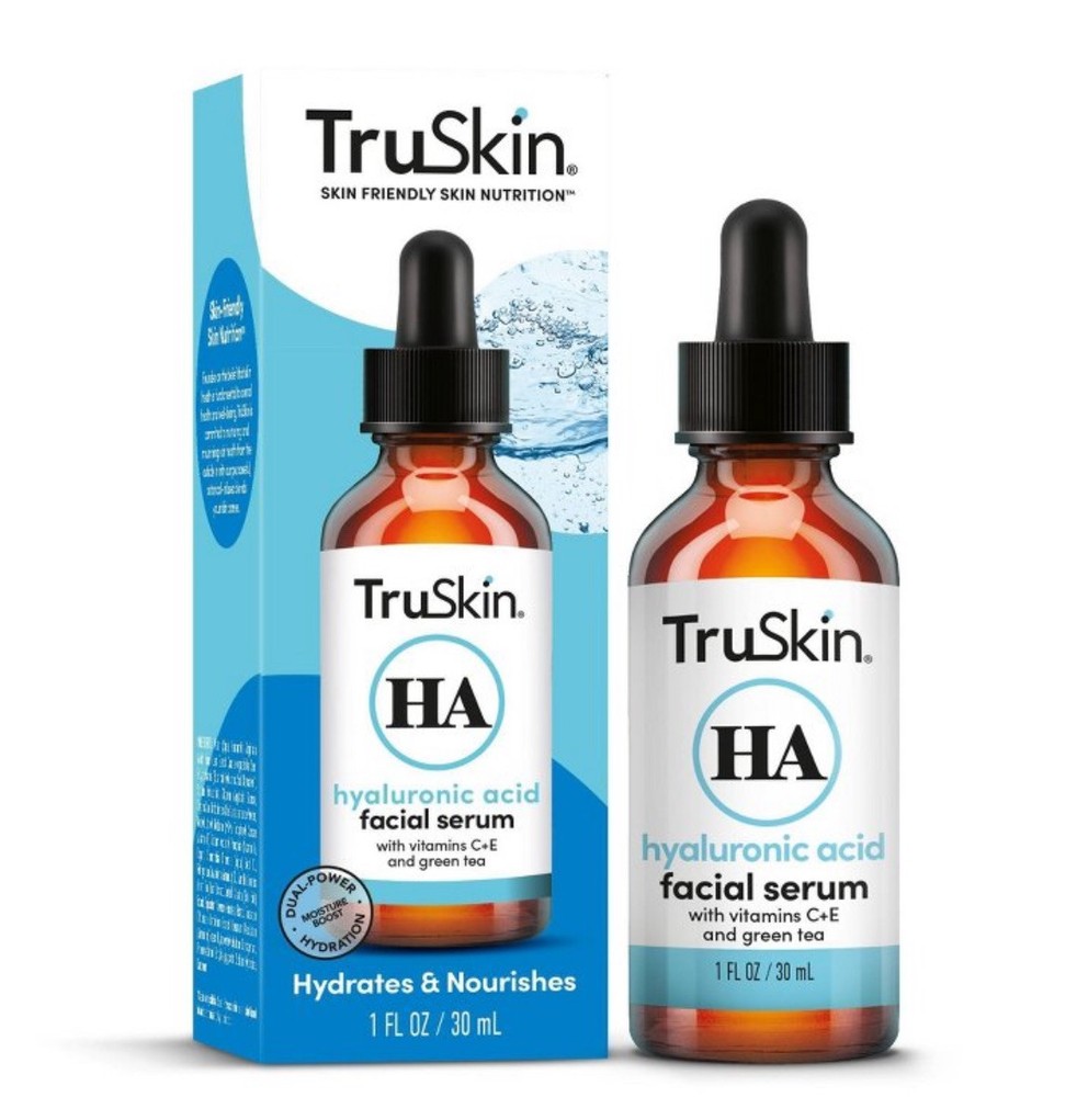 TruSkin Hyaluronic Acid Serum + Vitamin C, Hydration with Ceramides & Aloe, 1 oz