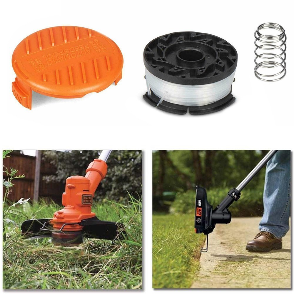 1SET Auto Feed Trimmer Spool & Accessories 3-Pack Compatible with Black+Decker