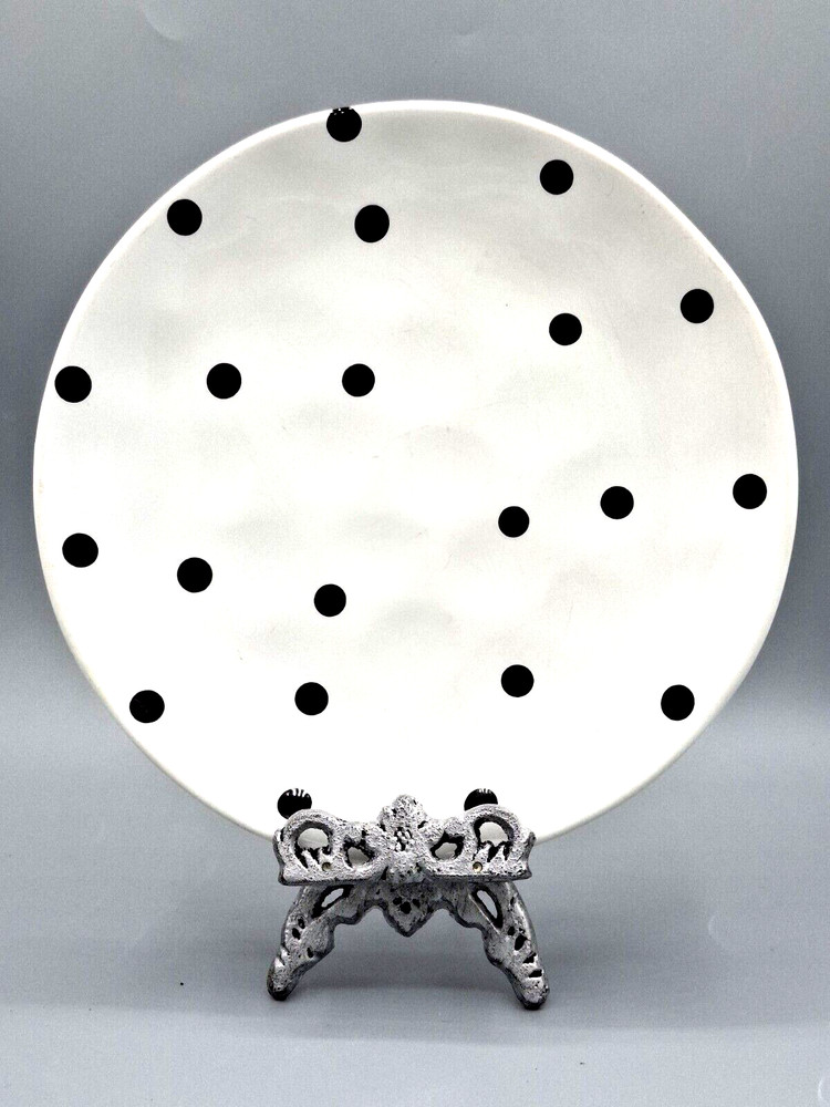 Maxwell And Williams SPRINKLE White with Black Polka Dots Salad Plate 8