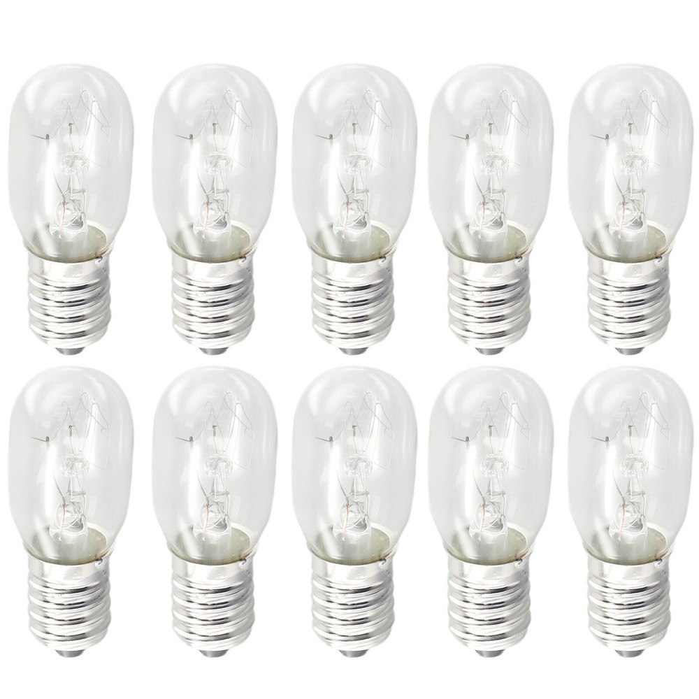 15W E14 Screw Bulbs for Fridge Oven Salt Lamps 10-Pack