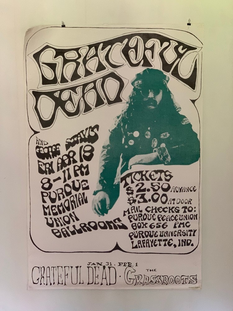 Grateful Dead Concert Poster *Very Large* 1969 Jerry Garcia Pigpen