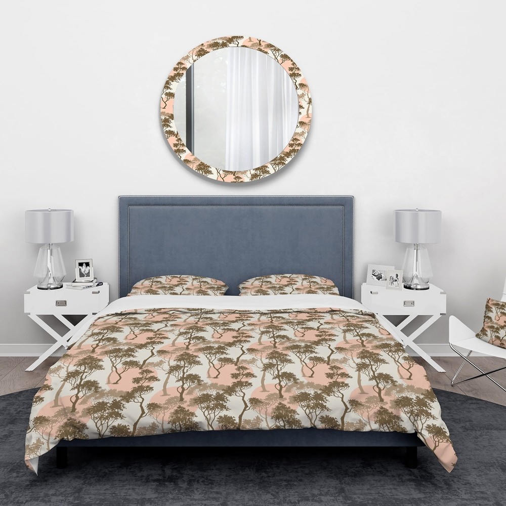 Designart 'Trees Under The Full Moon in Forest' Abstract-image