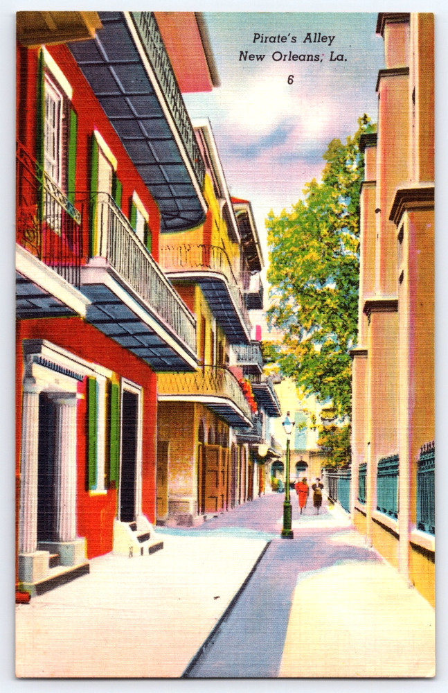 New Orleans Louisiana Pirate's Alley Buildings French Quarter Vintage Postcard