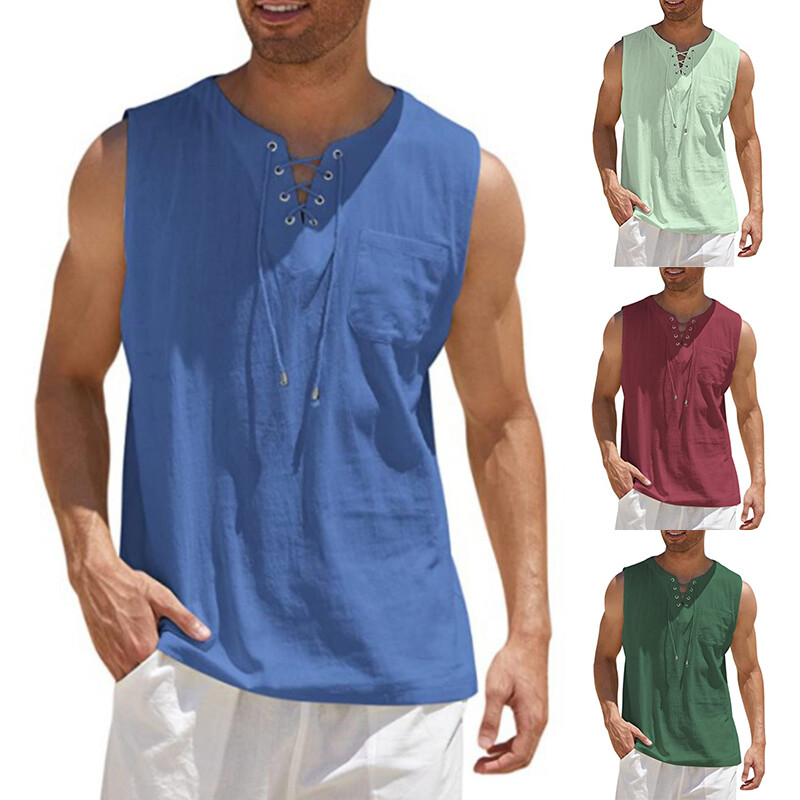 MENS VEST TANK TOP SUMMER TRAINING MUSCLE GYM TOPS PACK PLAIN PULLOVER S 5XL