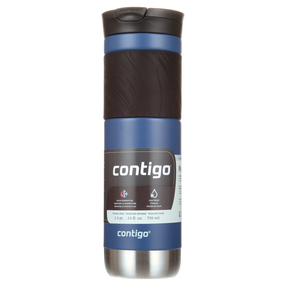 Stainless Steel Travel Mug 24oz with SNAPSEAL Lid and Grip in Blue