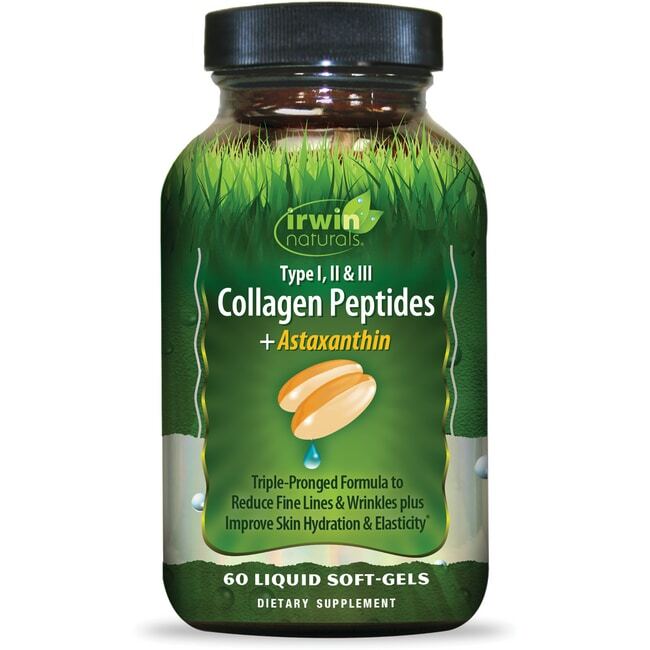Irwin Naturals Type I, Ii & Iii Collagen Peptides + Astaxanthin 60 Sgels