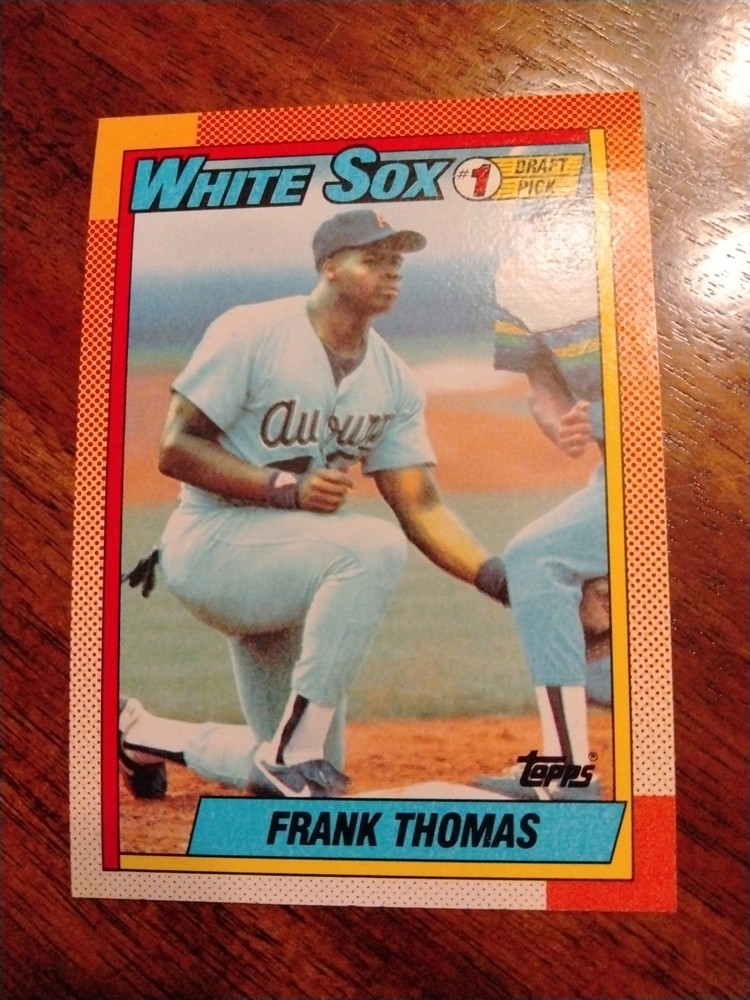 1990 Topps - Frank Thomas #414 2 Chunks Out of Name Field Border (RC)