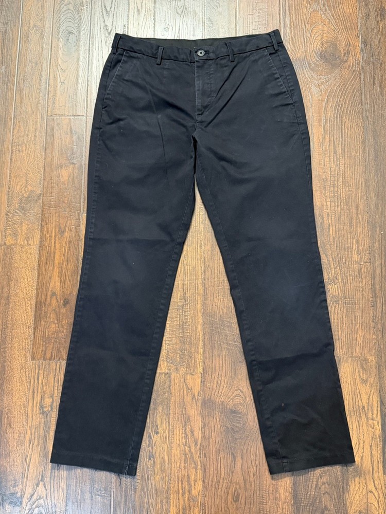 Uniqlo Slim Fit Chino Pants Mens 32x30 Black Stretch Casual Workwear