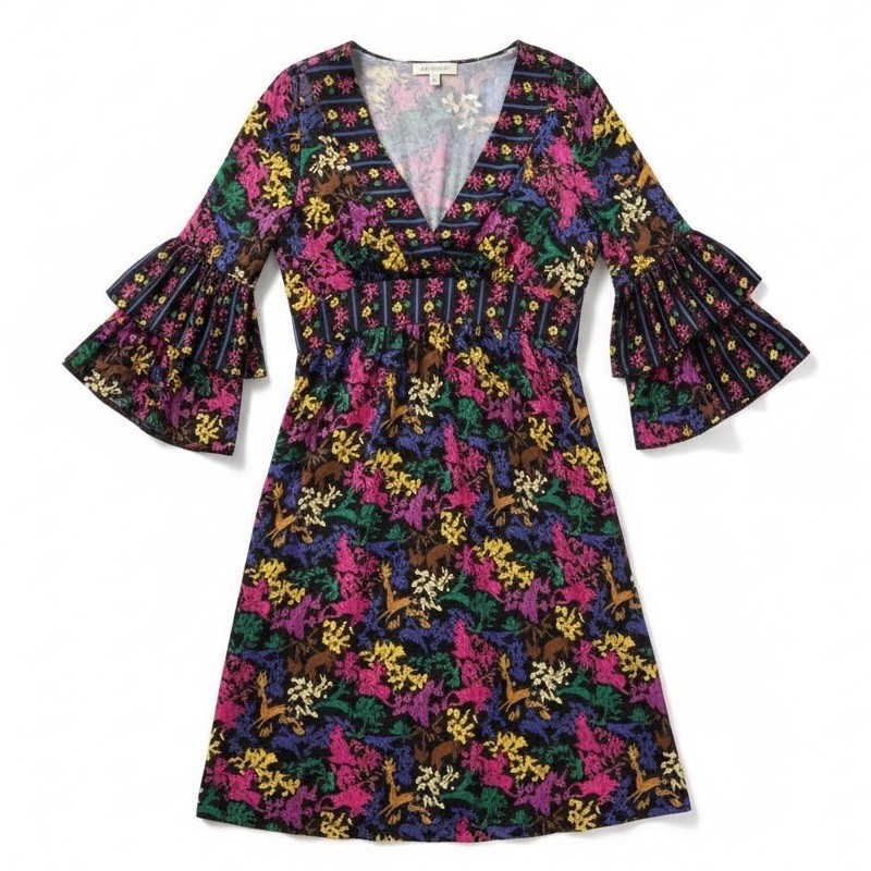 Vintage Y2K Betsey Johnson Dress Women’s Small Graphic Jersey Stretch Mini