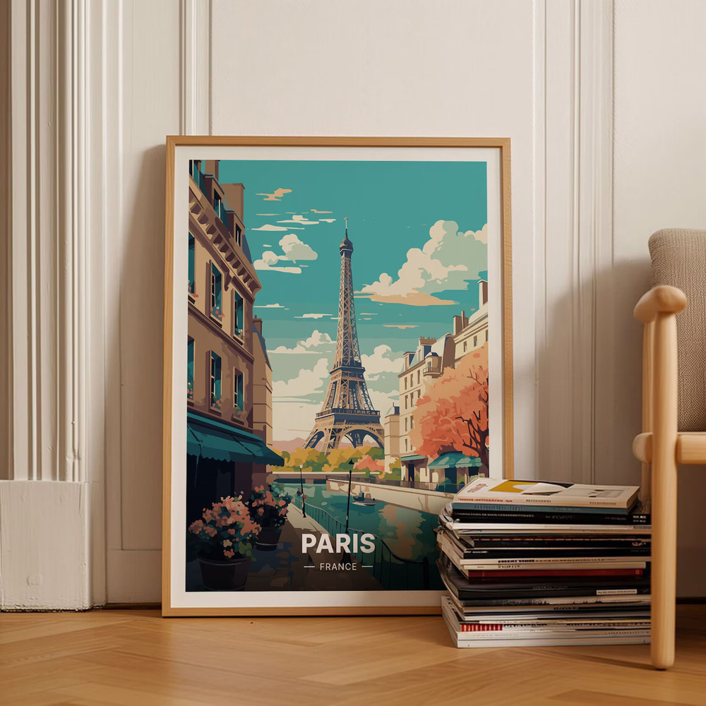 Paris Travel Poster France Wall Art Elegant Parisian Home Decor Print