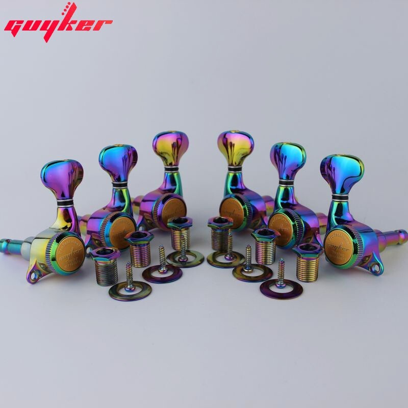 GUYKER 3R3L Chameleon Rainbow Locking Tuners Guitar Tuning Pegs Electric Guitar