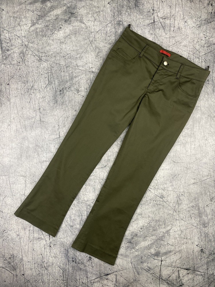 Prada Milano Pants Women Size 38  ( W 27 Actual) Gray Ankle Dress Button Fly