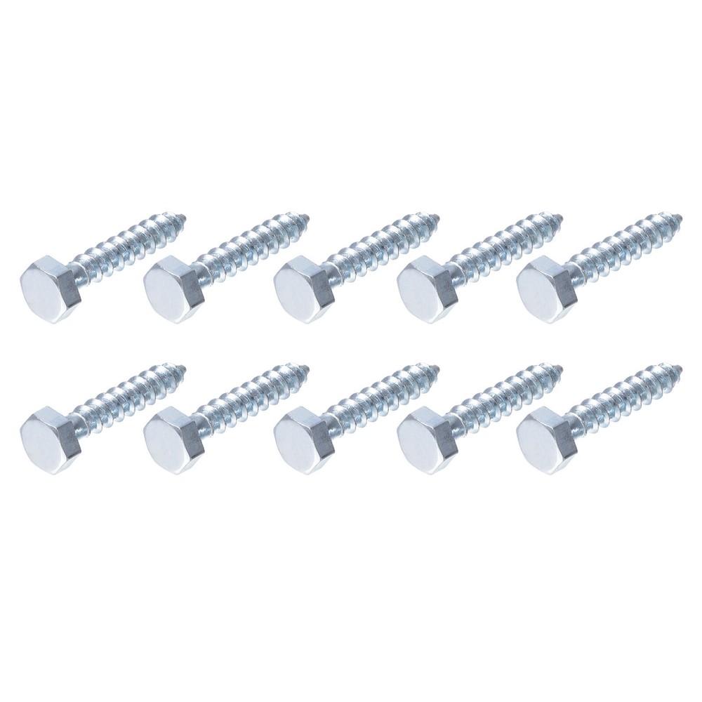Hex Head Self-Tapping Wood Screws M6x30mm 50Pcs Carbon Steel