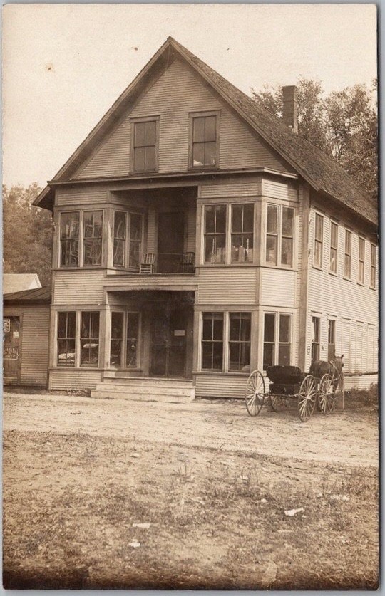 1908 South Strafford, Vermont Real Photo RPPC Postcard Hotel - Street View