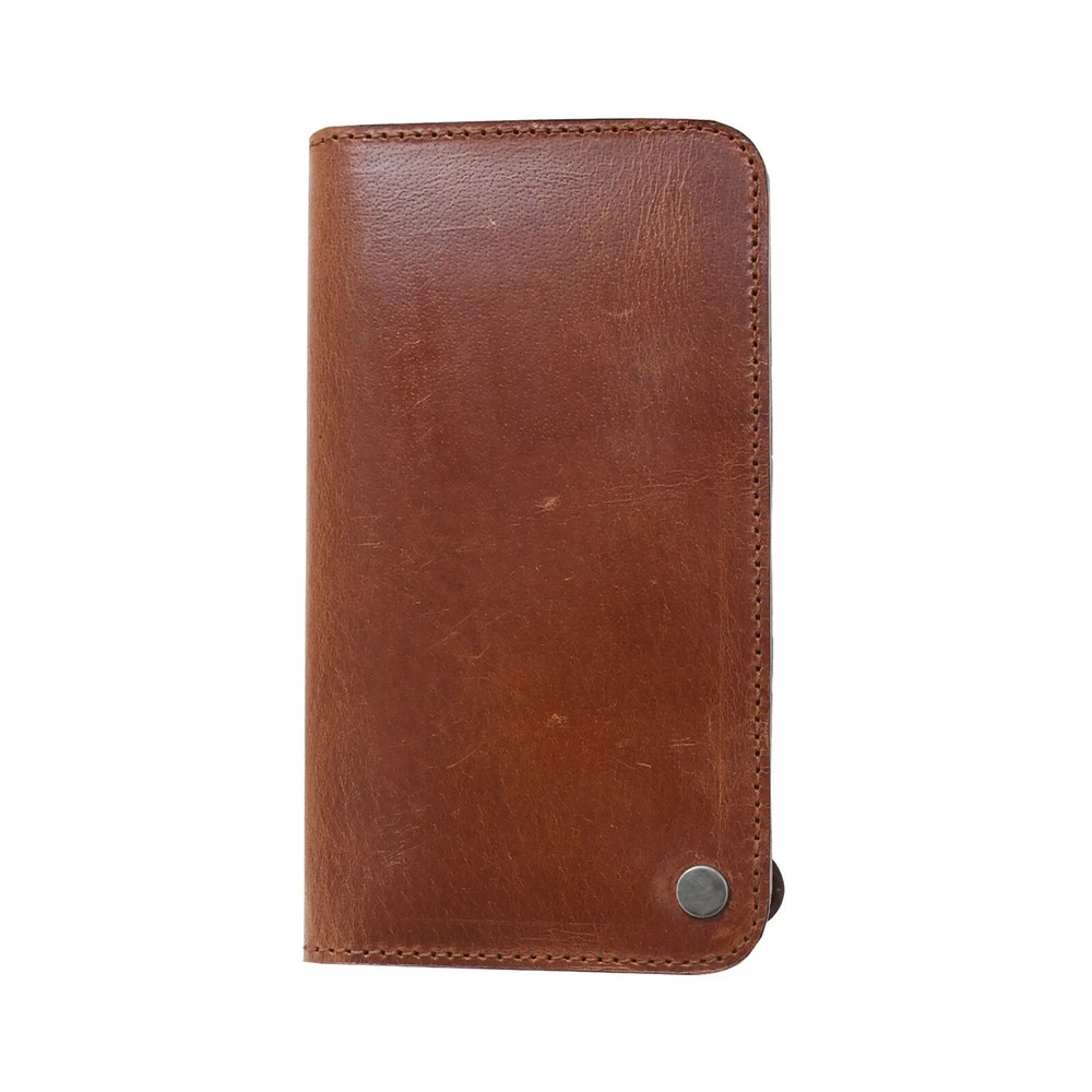 Large Trucker Leather Wallet for Men – TrailBoss with Chain – Cognac Brown