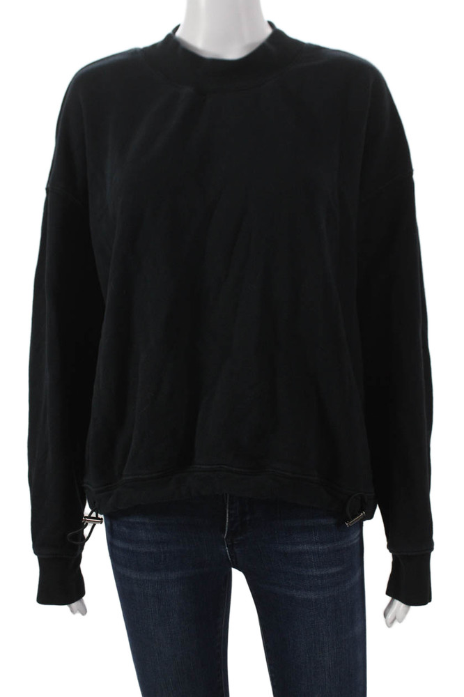 Vince Womens Pullover Sweatshirt Black Cotton Mock Neck Long Sleeve Size LFree Shipping in US $100+ Orders | $6.95 Orders Below