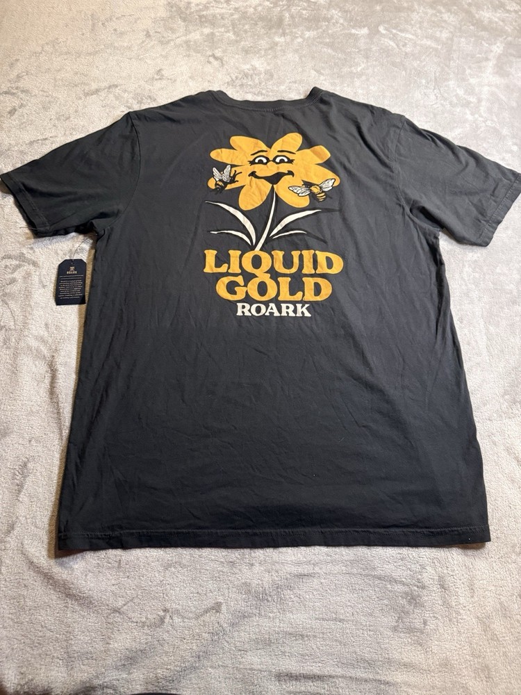Roark T Shirt Men's Size Large Liquid Gold Smokey Gray Tee NWT  