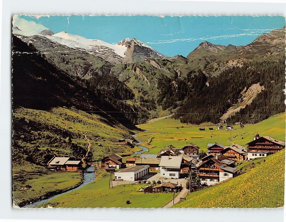 Postcard Aerial View Hintertux Zillertal valley of Tyrol Austria