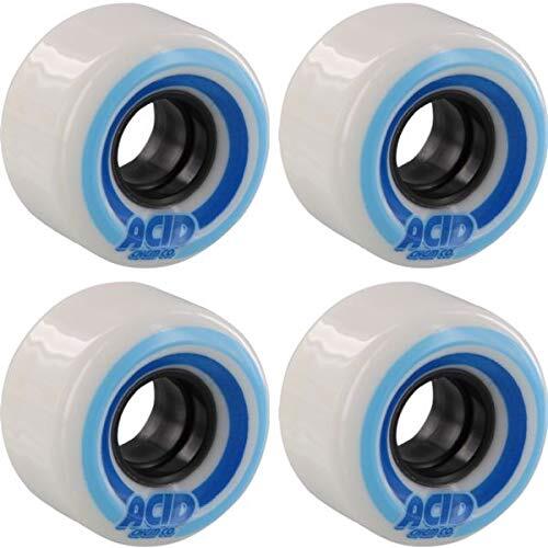 Conical White/Blue 53mm 86a Acid Chemical Wheels Pods Skate Wheels Set of 4-image
