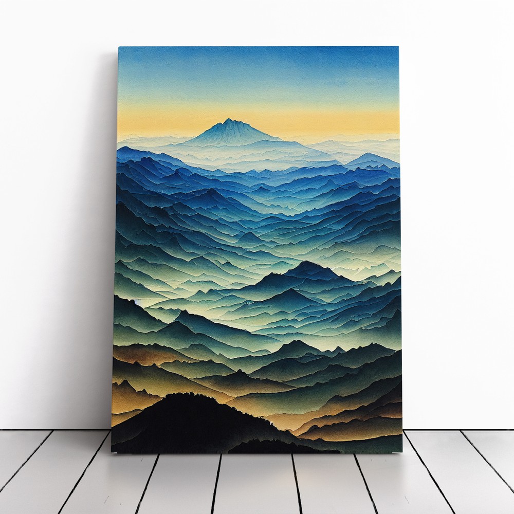 Mountain Landscape No.4 Canvas Wall Art Print Framed Picture Decor Dining Room