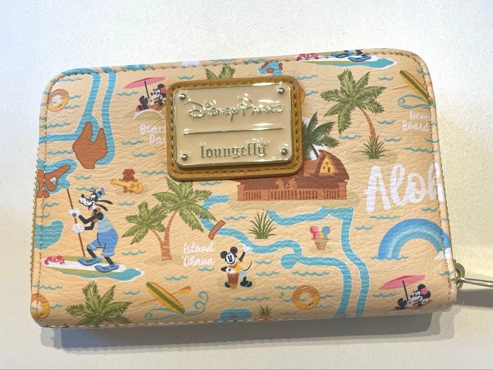 Loungefly Disney Aulani Mickey & Minnie Faux Leather Wallet 15cm Unused