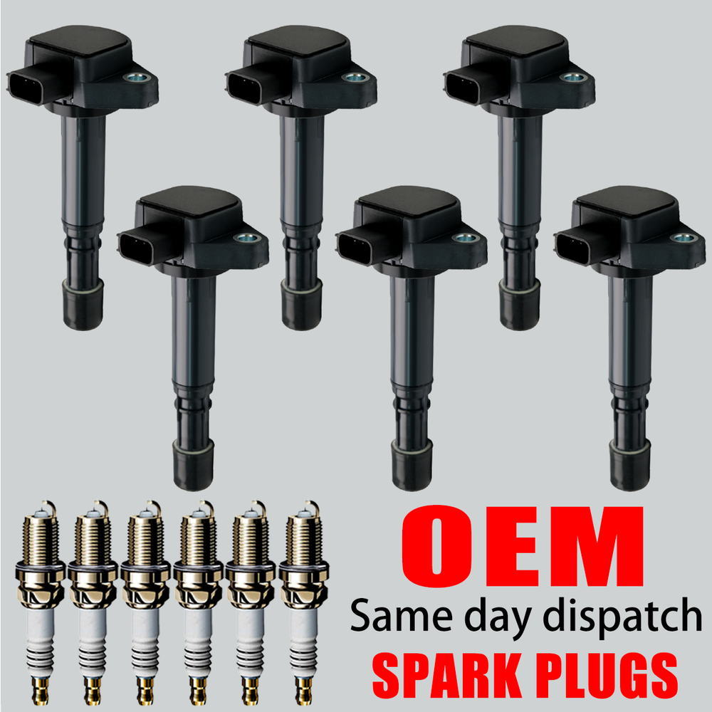 OEM 6X Ignition Coil + 6X Iridium Spark Plug For Honda Ridgeline Acura MDX UF400