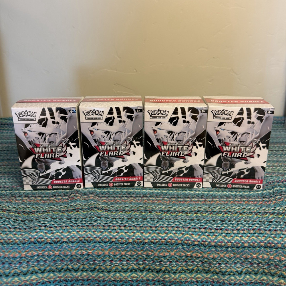 Pokémon TCG Scarlet & Violet White Flare Booster Bundle 4 Box Lot English 2025