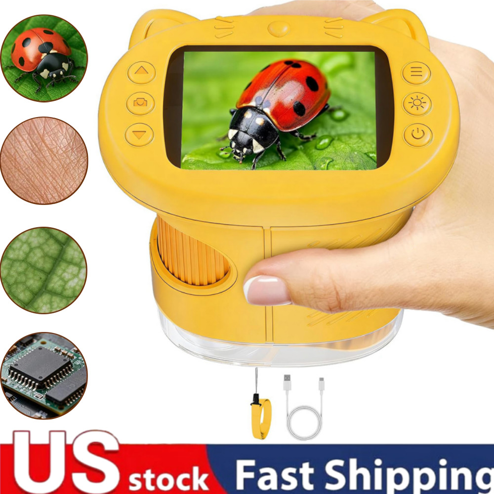 1000X Digital Portable Microscope for Kids with 2.4inch IPS Screen Mini Pocket