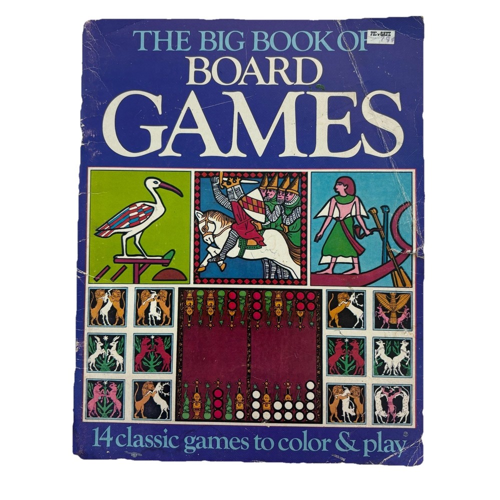 THE BIG BOOK OFF BOARD GAMES 14 Vintage Coloring Book Unused 1979