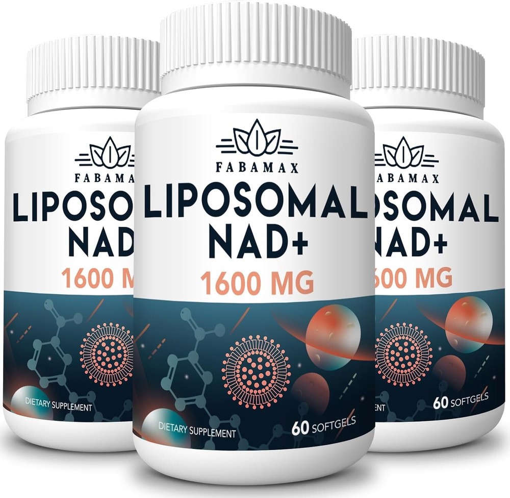 Anti-Aging Liposomal NAD+ Supplement - 3 Pack (180 Softgels) for Youthful Energy