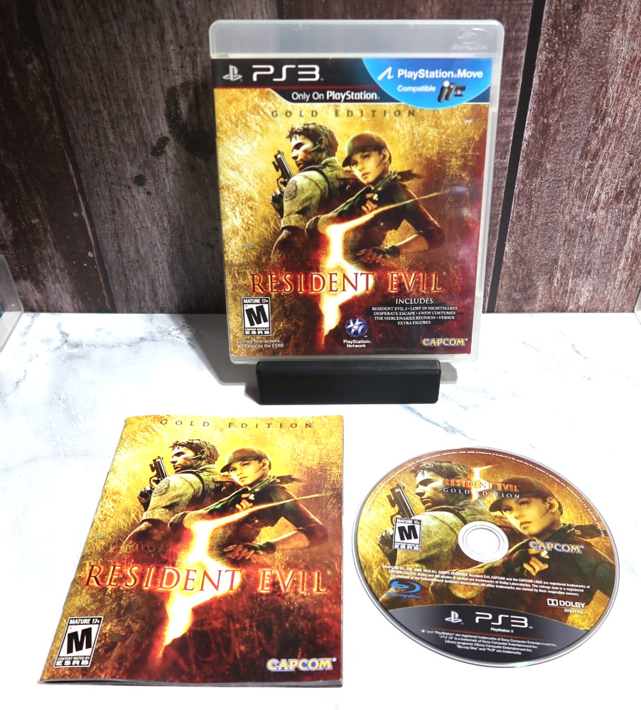 Resident Evil 5 Gold Edition PS3 CIB W/ Manual - Tested - PlayStation 3