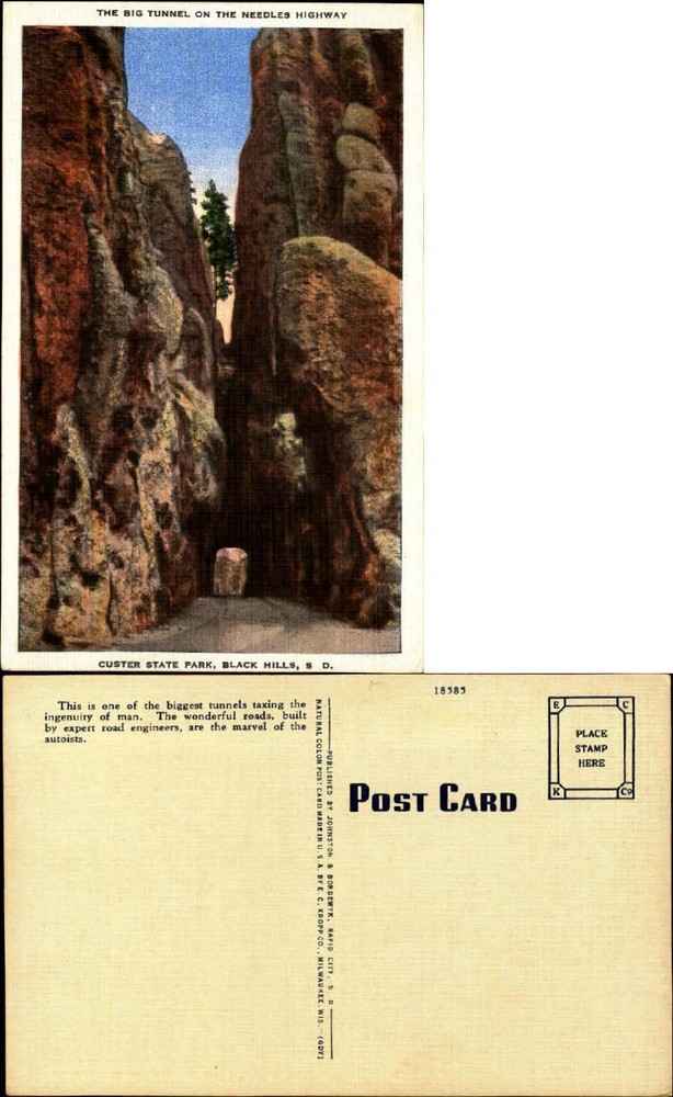 Big Tunnel Needles Highway Custer State Park Black Hills South Dakota SD 1930s