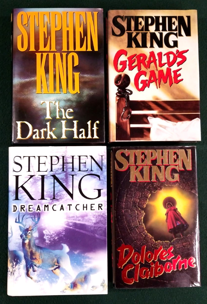 4 Stephen King 1st Editions Hardcover Books: The Dark Half, Gerald's Game,