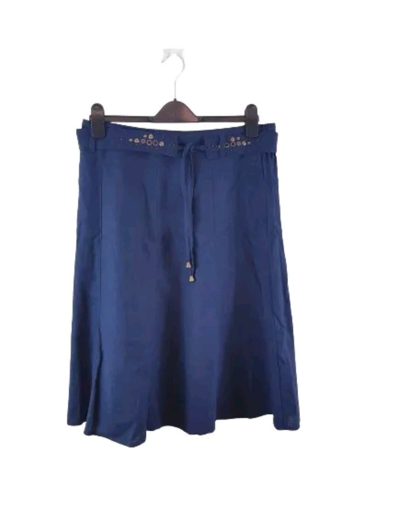 WOMENS FELISA COLLECTION SIZE UK 14 NAVY BLUE PLEATED SKIRT MIDI VGC