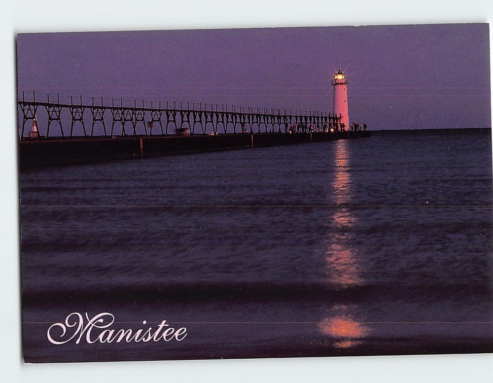Postcard Manistee Lighthouse Michigan