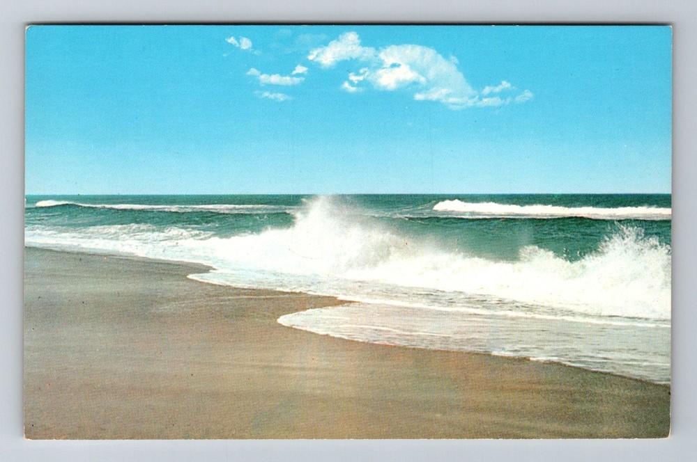 Outer Banks, NC-North Carolina, Atlantic Ocean Surf and Beach Vintage Postcard