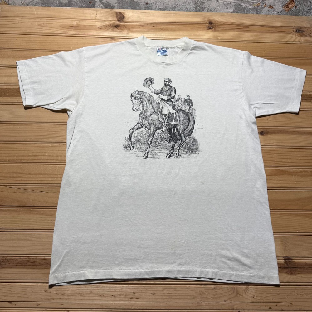 Vintage 90s General Ulysses S Grant Civil War Portrait Souvenir T-Shirt USA - XL