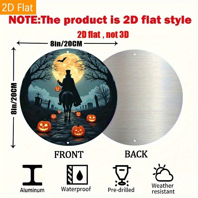 Halloween Grim Reaper Moonlight Walk Cemetery Aluminum Sign