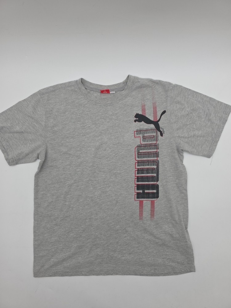 Puma T-shirt Youth Boy XL Graphic Print Logo Gray.#41414