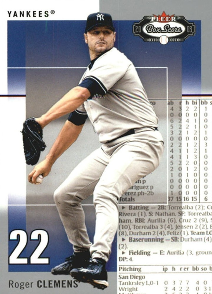 2003 Fleer Box Score #39 Roger Clemens New York Yankees