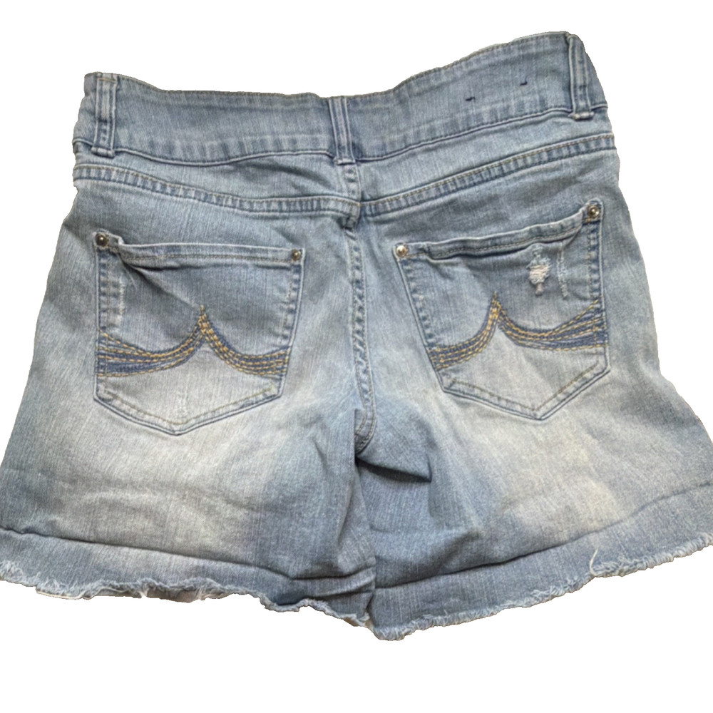 Cut Offs Denim Shorts dELiA*s Bailey Juniors Light Blue Stretch Frayed Hem 5/6