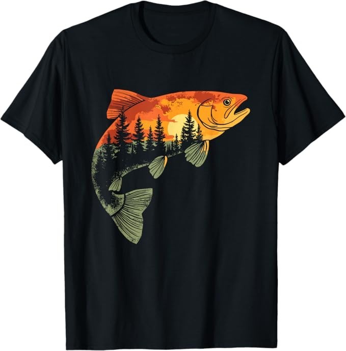 Fishing, Trout, Fly Fishing, Angler Fisherman, Nature Forest T-Shirt unisex Tee