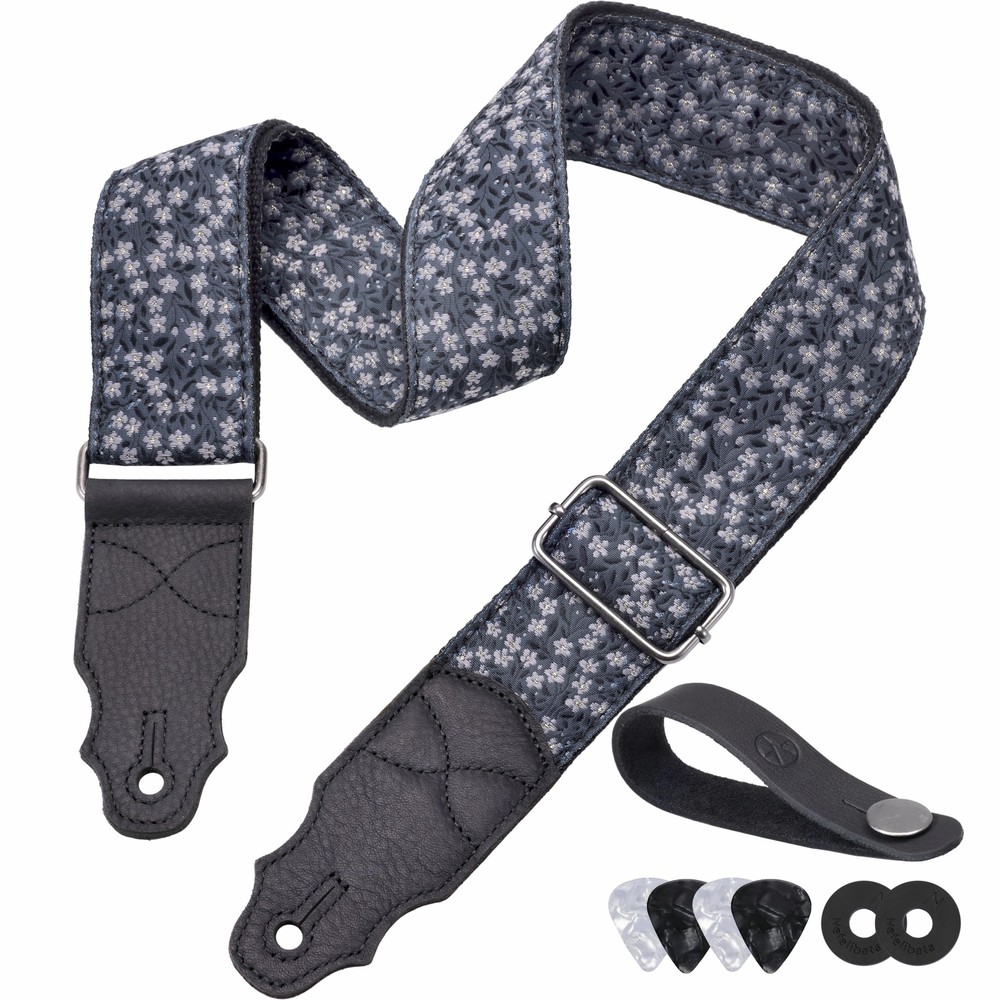 Guitar Strap, Head Layer Cowhide Leather End, 2 Inches Wide, for Acoustic and...