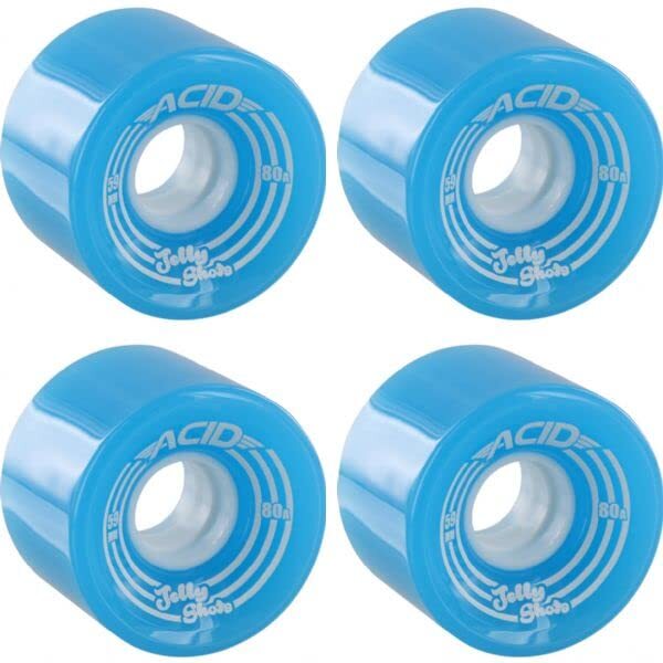 Blue 59mm 80a Acid Chemical Wheels Jelly Shots Skateboard Wheels Set of 4-image